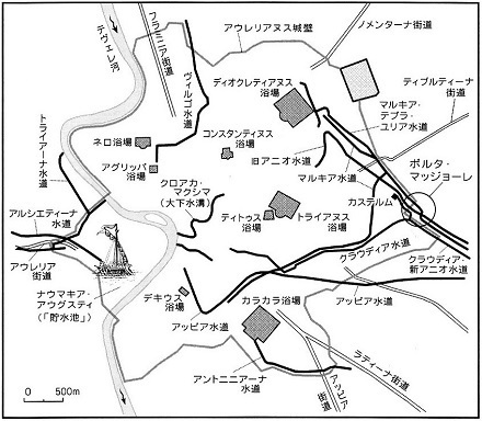 ローマ市内に入ってからの各水道.jpg