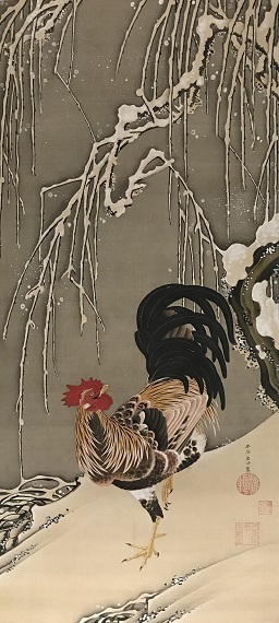 伊藤 若冲「雪柳雄鶏図」.jpg