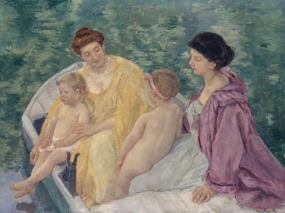 Two mothers and their children in a boat.jpg